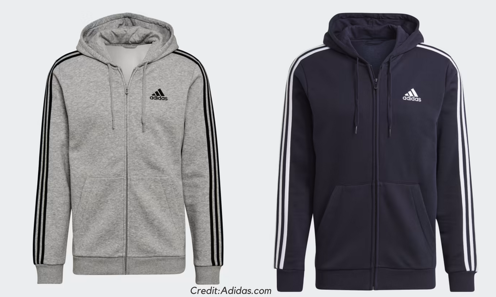 Adidas Essentials Fleece 3-Stripes Full-Zip Hoodie