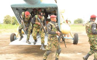Nigerian military troops airstrike