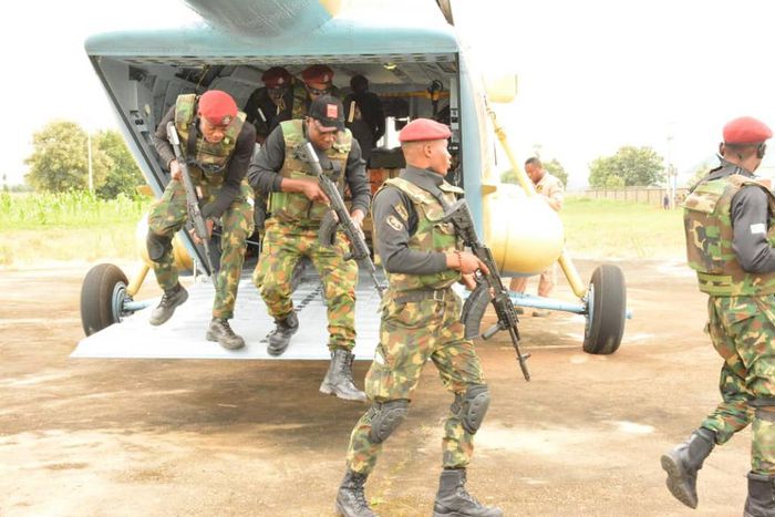 Nigerian military troops airstrike