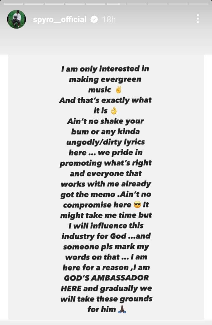 Spyro's speaks on making music for God