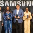 L-R: Nathan Lee, Business Manager, MX Division; Chika Nnadozie, Head of Marketing, Samsung West Africa; Sung-won Jung, the CEO, Samsung West Africa; Joy Tim-Ayoola, Head of Group, MX Division, and Steven Okwara, Product Manager, MX Division during unve...