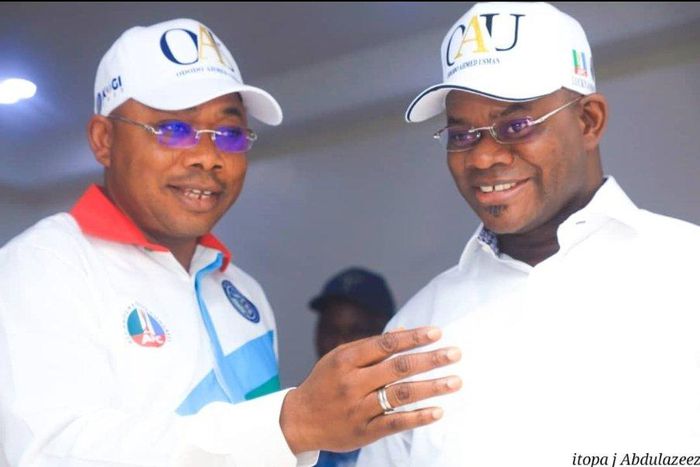 Governor Yahaya Bello and the APC governorship candidate in Kogi, Usman Ododo.