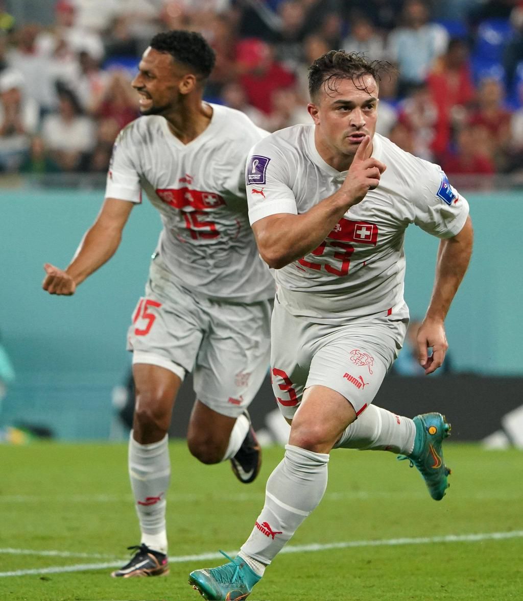 Xherdan Shaqiri was in the mood for Switzerland against Serbia.