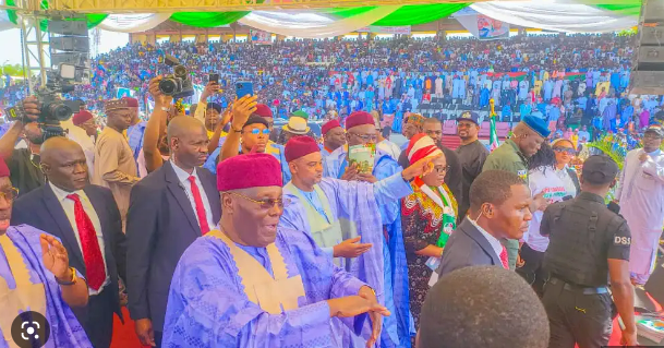 PDP candidate, Atiku Abubakar took his presidential campaign to Borno State on Wednesday, November 9, 2022 (GWG)