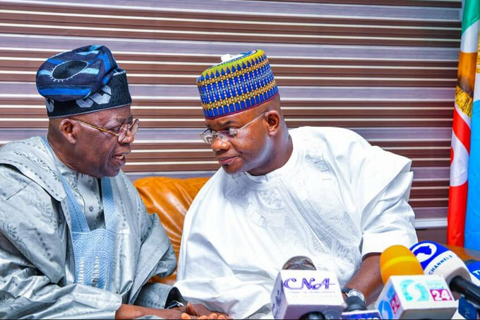 APC Presidential candidate, Asiwaju Bola Tinubu with Kogi State Governor, Yahaya Bello.