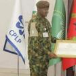 President Umaro Embaló of the Republic of Guinea Bissau, conferring Brig.-Gen. Al-hassan Grema of the Nigerian Army, with the National Order of Merit, Cooperation and Development Medal at the Presidential Palace in Guinea-Bissau on Wednesday ((27/9/23)