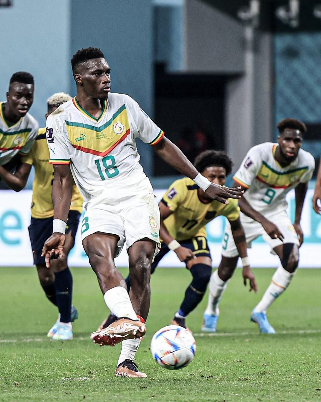 Sarr scored a no look penalty for Senegal against Ecuador