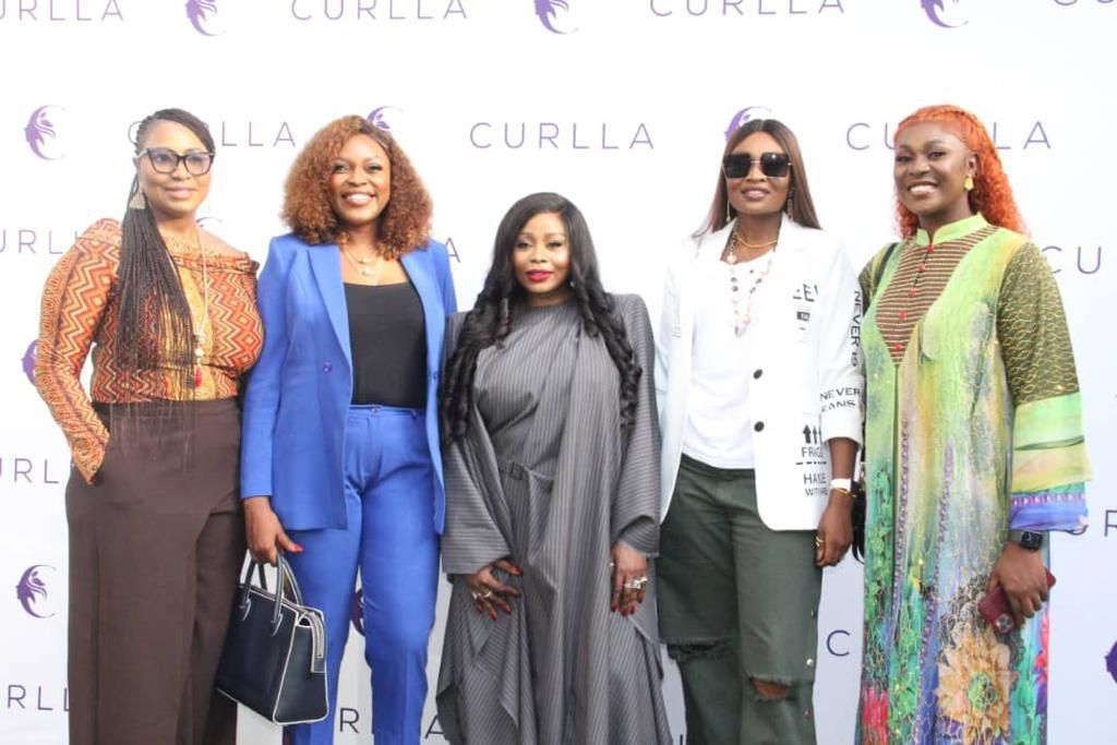 L-R: Popular TV Host of Your View, TVC, Mrs. Morayo Afolabi-Brown; her Colleague, Mrs. Temitope Mark Odigie; CEO and Prominent  Entrepreneur, Curlla Luxury Salon, Ms. Lola Adedeji; and other Co-hosts of Your View on TVC, Mrs. Mariam Longe and Mrs. Obia...