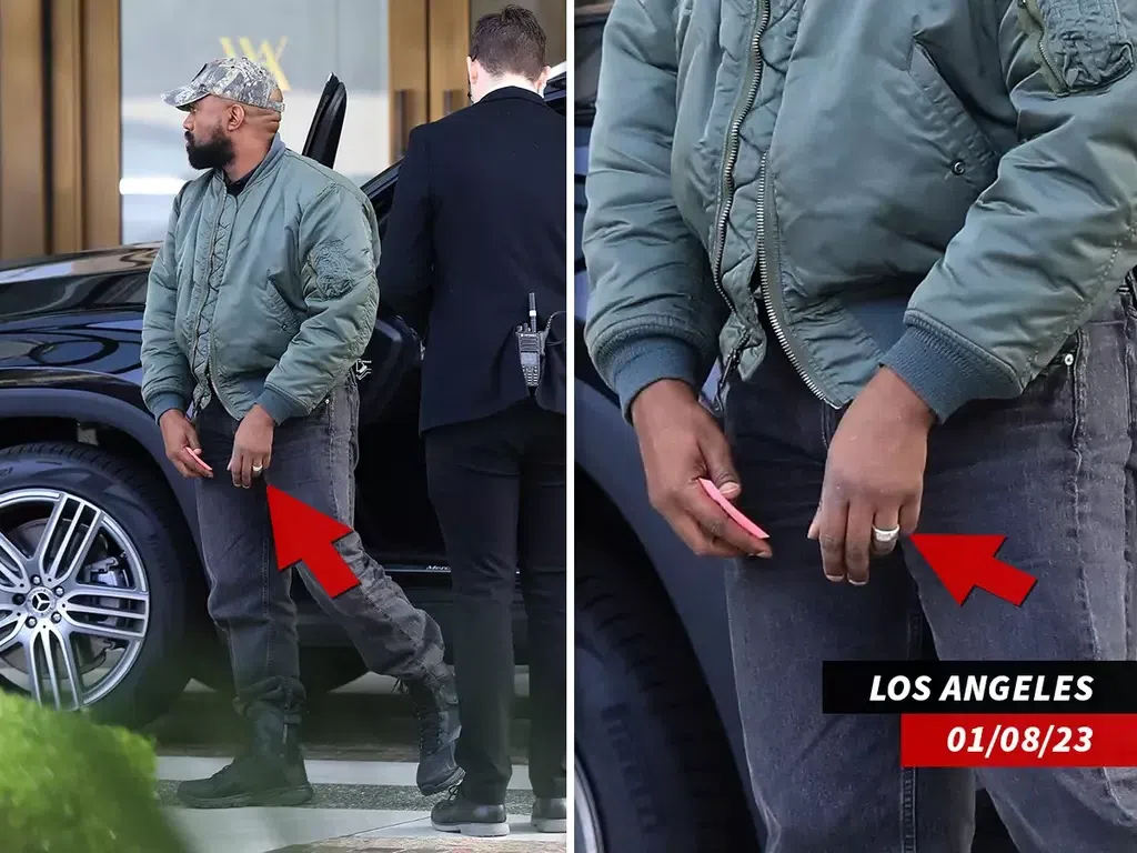 Kanye West spotted wearing 'wedding ring'