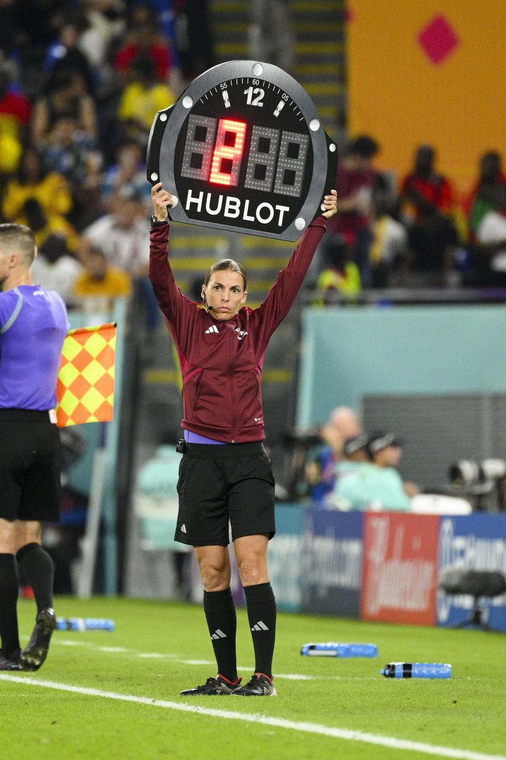 Portugal vs Ghana assistant referee Stephanie Frappart of France and Karen Janett Diaz of Mexico during the game Portugal vs Ghana, corresponding to Group H of the FIFA World Cup Qatar 2022, at 974 Stadium on November 24, 2022.