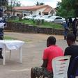The Police Public Relations Officer in Oyo State, SP Osifeso, parading 10 suspected armed robbers and car snatchers at the command’s headquarters, Eleyele, Ibadan on Friday. [NAN]