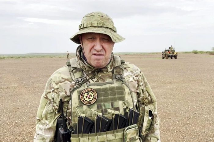 Yevgeny Prigozhin, the owner of the Wagner Group military company at an unknown location in video released on Aug. 21, 2023. [AFP - Getty Images]