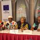 Mr Nwagwu in white briefing newsmen.