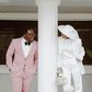 Temilade chose to wear a suit for her white wedding [Instagram/temiladesalami]