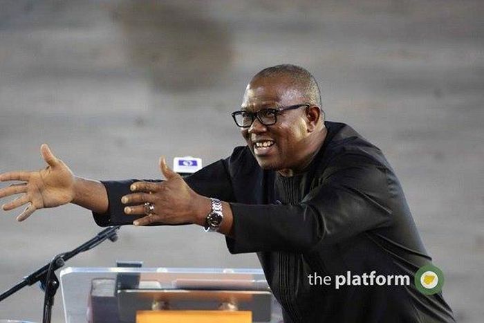 Mr. Peter Obi, Ex-Governor of Anambra State, Addressing the audience at the Platform, 2017