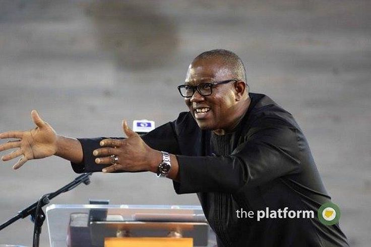 Mr. Peter Obi, Ex-Governor of Anambra State, Addressing the audience at the Platform, 2017