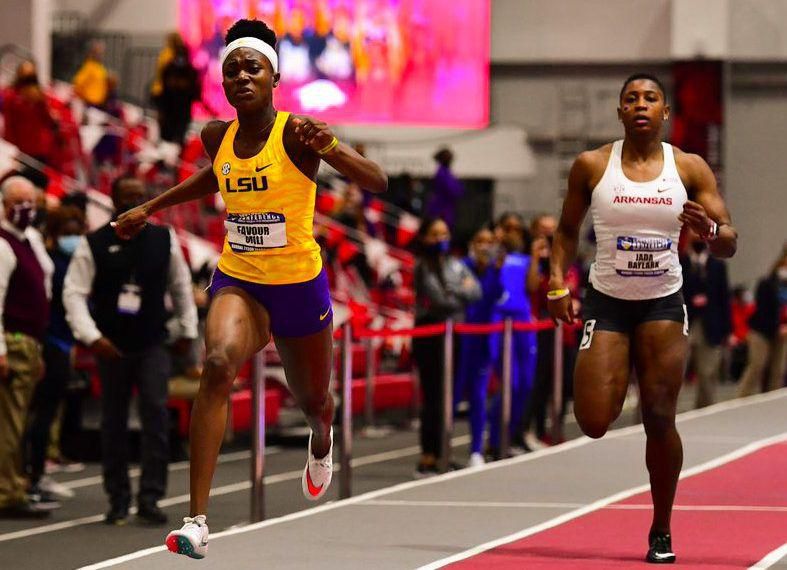 Ofili won NCAA indoor 200m silver medal and ran a new AR last year