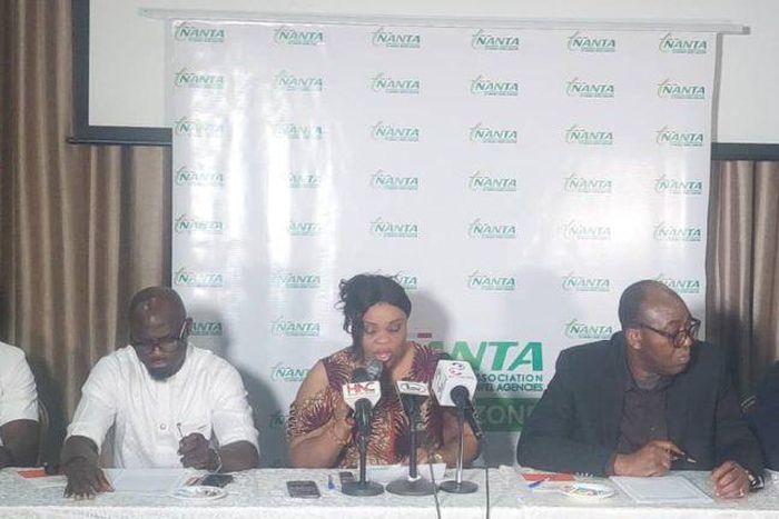 Mrs Susan Akporiaye, National President of the National Association of Nigeria Travel Agencies (NANTA) during a press briefing in Lagos, on Friday.
