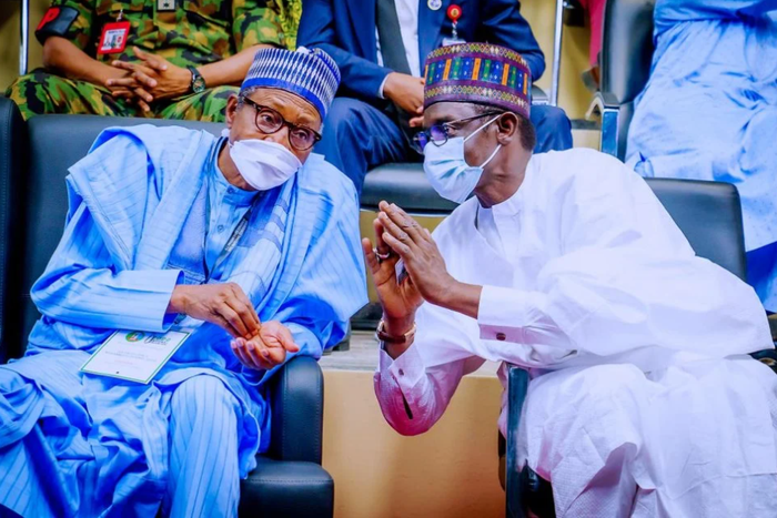 President Muhammadu Buhari and Governor Mai Mala Buni.