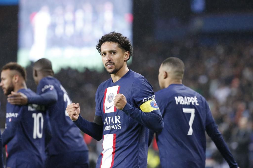 Marquinhos opened the scoring for PSG against Strasbourg
