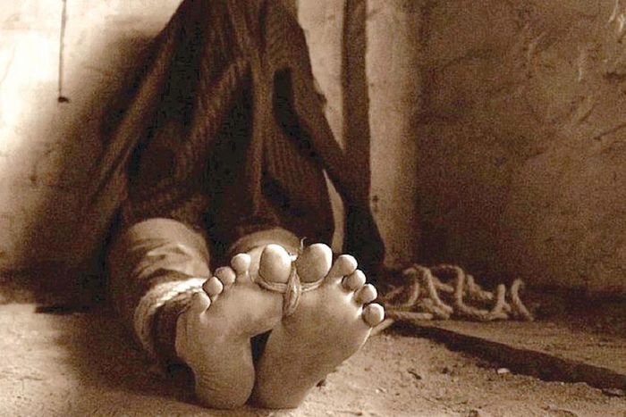 An illustrative image of a kidnap victim in the captors' den. [Guardian]