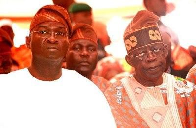 Former Lagos State Governors Bola Tinubu and Babatunde Fashola