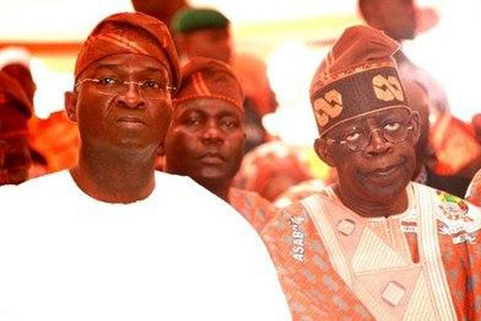Former Lagos State Governors Bola Tinubu and Babatunde Fashola