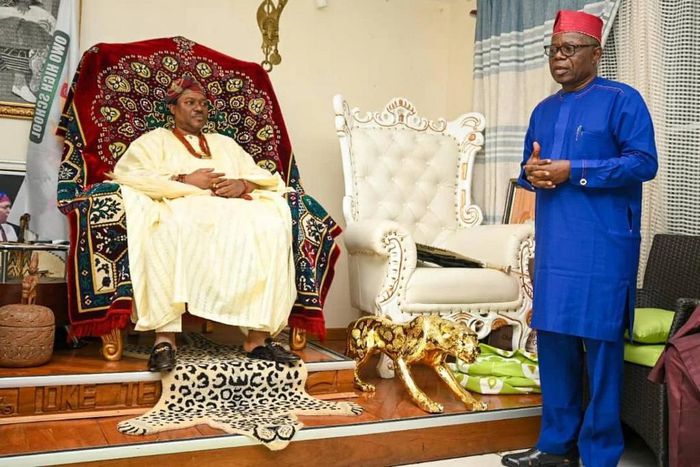 The deputy governor designate at the palace of Olowokere of Olowo [NAN]