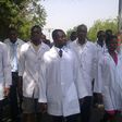 Striking Nigerian doctors during a protest