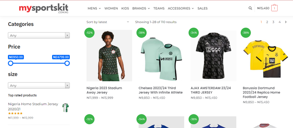 Football jerseys on sale at My SportsKit Nigeria