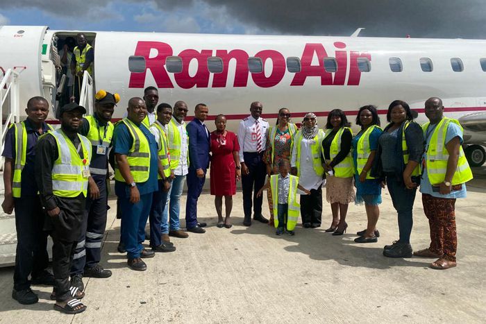 Rano Air makes inaugural landing at the Murtala Muhammed Airport Terminal two on Sunday, May 7, 2023. [Pulse]