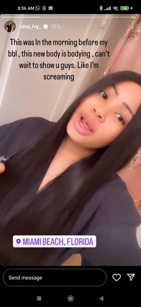 Nina expresses her excitement to show her body off