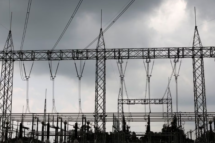 High tension electric power lines. [Reuters]