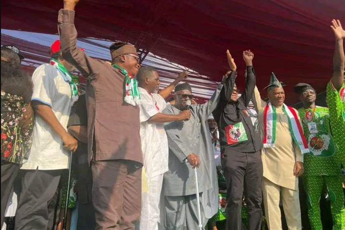 Afenifere leader, Adebanjo attends Peter Obi's rally in Ibadan