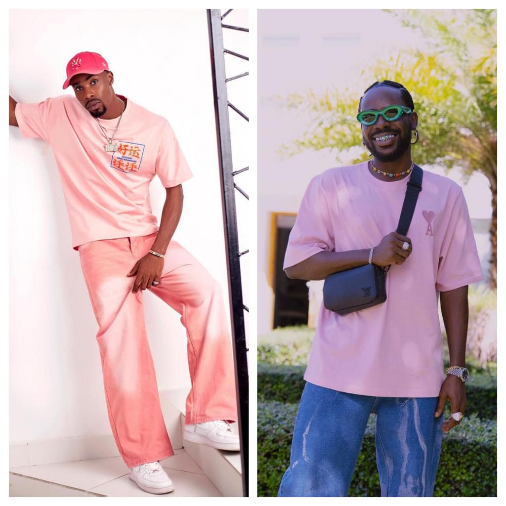 Adekunle Gold and Neo in shades of pink [Instagram]