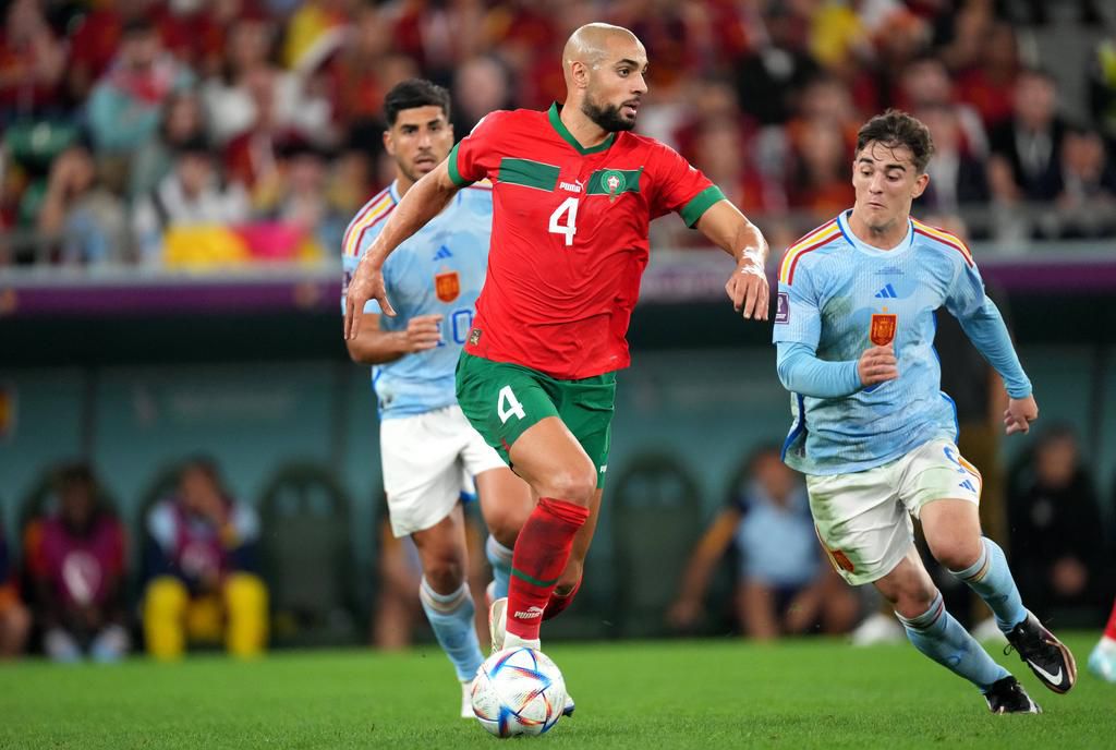 Sofyan Amrabat ensured that Spain's star-studded midfield appeared flat (MB Media Solutions)