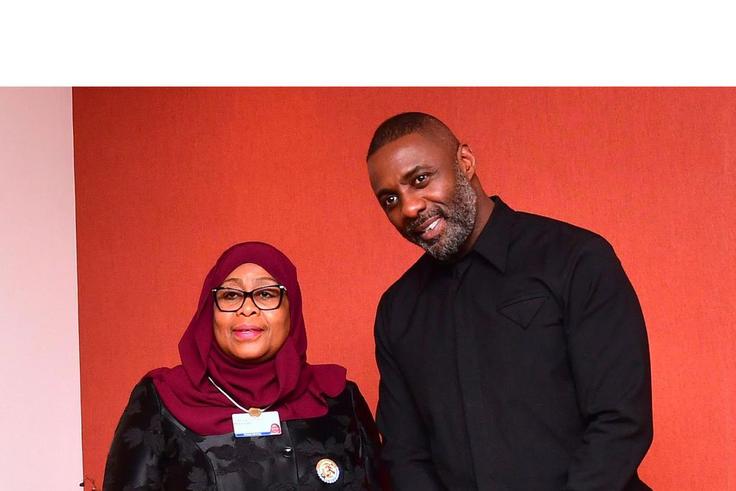 President Samia Hassan Suluhu and Idris Elba