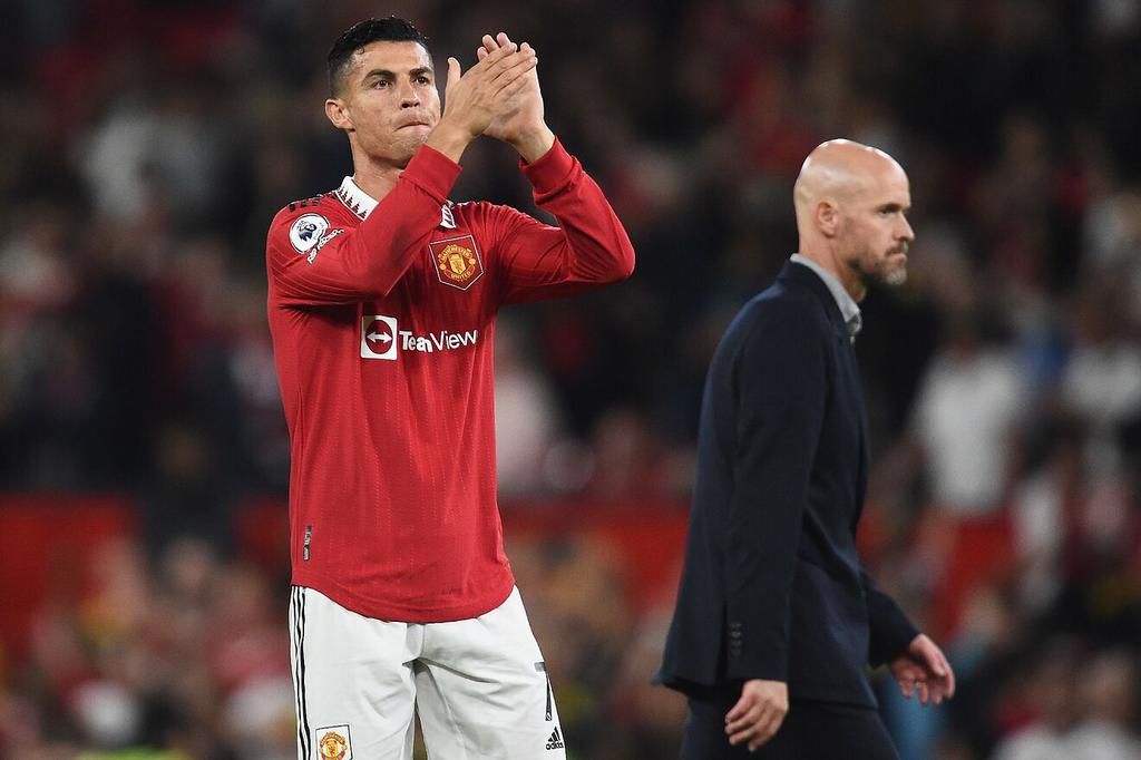 Cristiano Ronaldo and Manchester United manager Erik Ten Hag