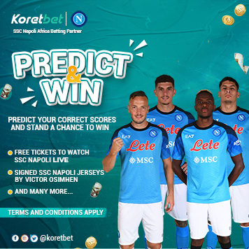 Koretbet partners with SSC Napoli, launches with super odds and 130% bonus on deposits.