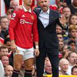 Ronaldo of Manchester United and manager Erik ten Hag on September 4, 2022.
