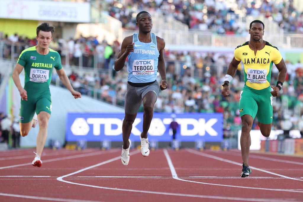 Tebogo defeated former World Champion, Yohan Blake in the 100m heats in Oregon