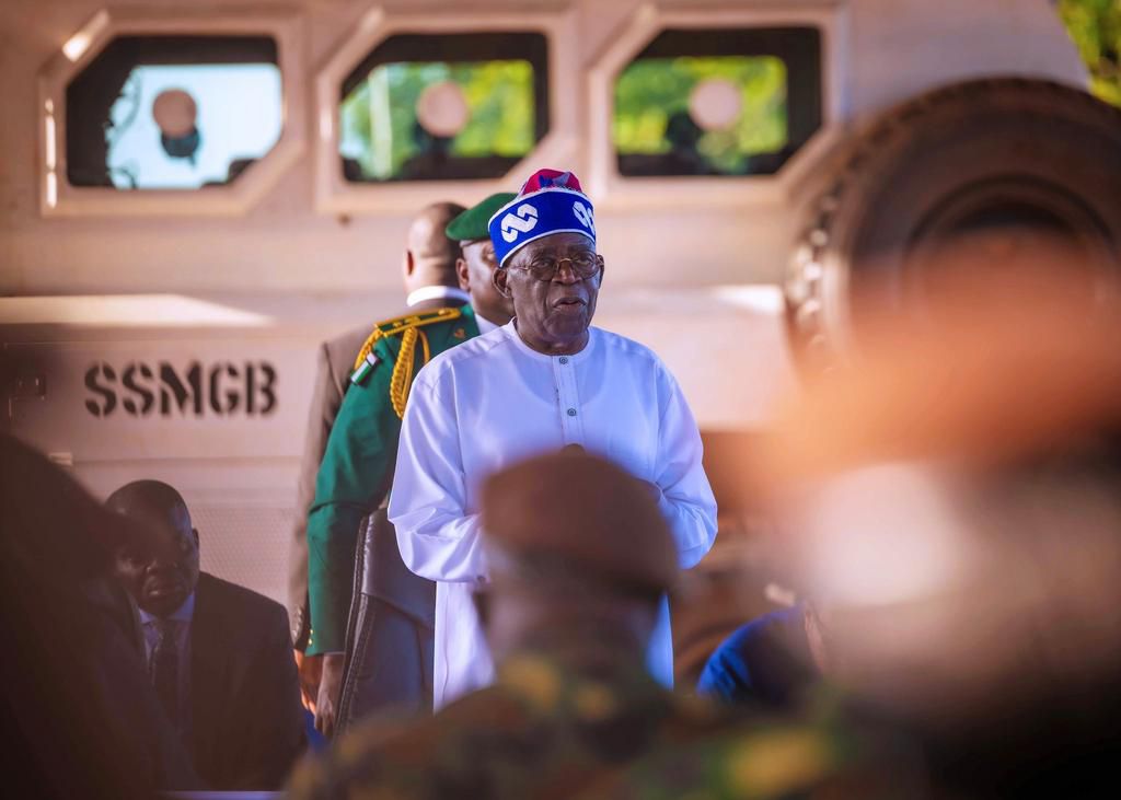 President Tinubu visits Nigerian troops in Guinea-Bissau. [Presidency]