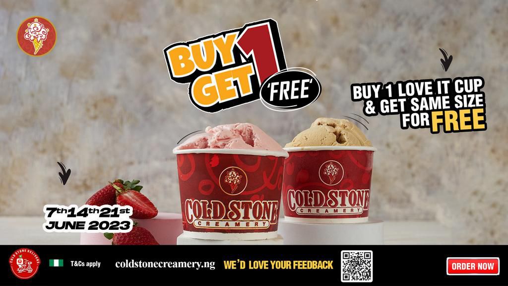 Get excited with Cold Stone’s Buy One Get One Free and Scoop N’ Dog offer!!!