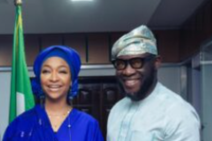 Hajia Hannatu Musawa,  Minister of Art, Culture and Creative Economy and Abiola Abdulkareem, newly  S.A, Civil Service Affairs