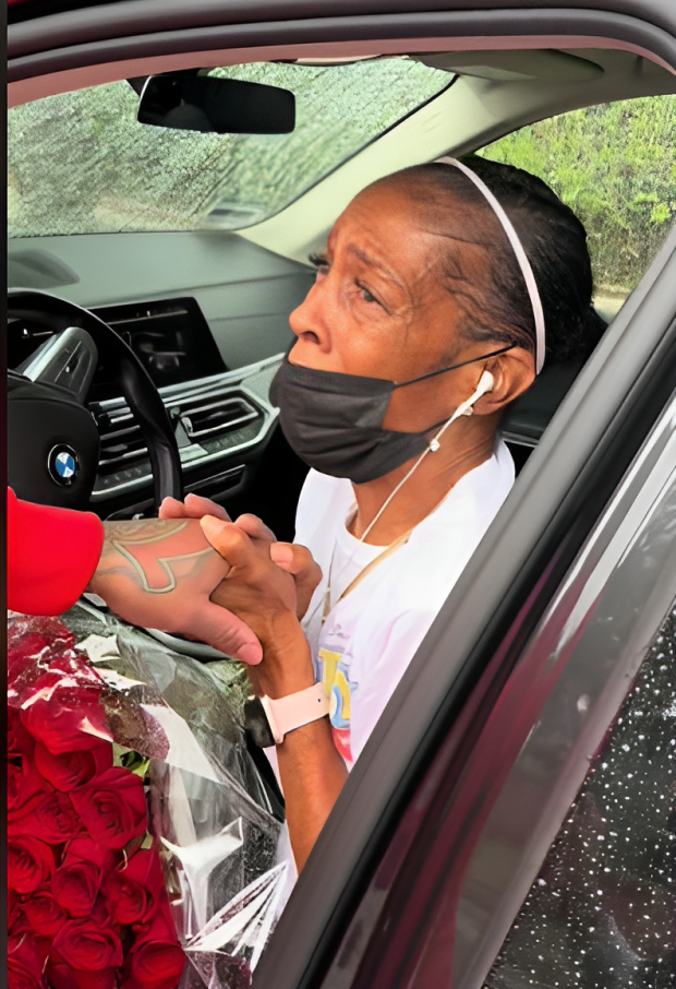 Mother sheds tears after seeing her son after 8 years