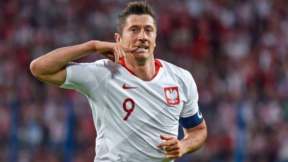 Lewandowski in action for Poland