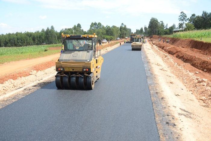 An ongoing road construction in Kenya