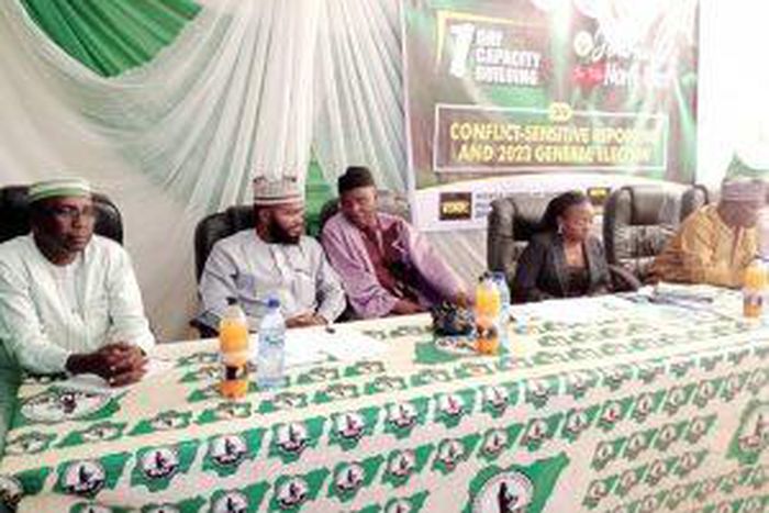 Officials of NUJ, INEC during the one-day capacity building for journalists in Bauchi on Thursday