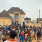 A screenshot from the viral video of an alleged attack on the property of the INEC Chairman.
