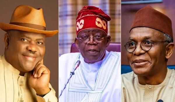 Nyesom Wike, President Bola Tinubu and Nasir El-Rufai. [TheNation]